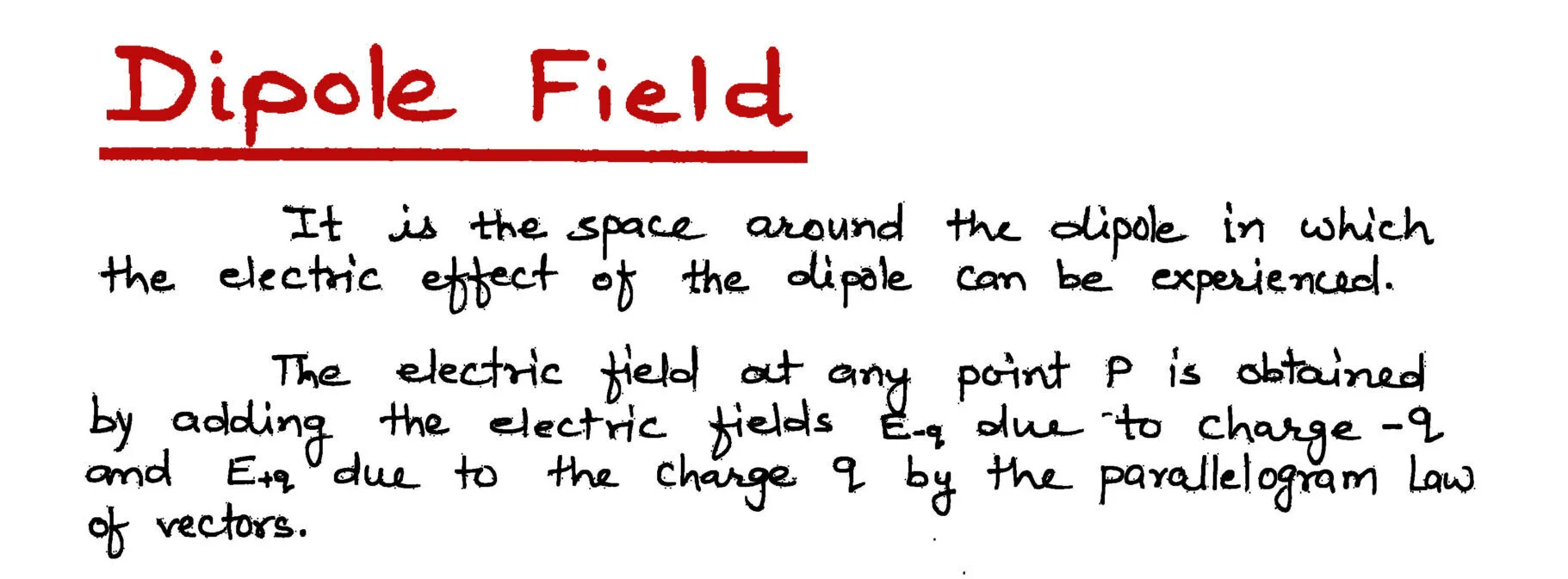 Dipole Electric Field on axial & equatorial line