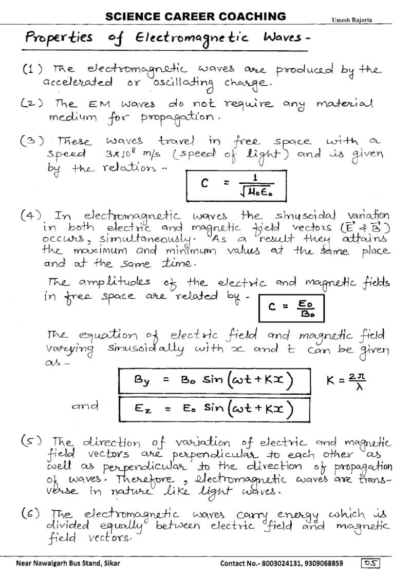 ELECTROMAGNETIC WAVES NOTES PDF CLASS 12 visual data 8